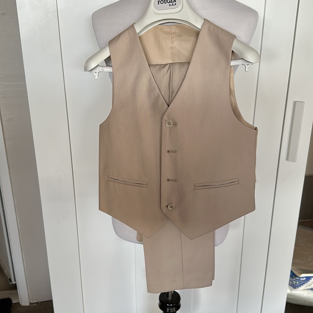 Classic Boys Beige Dress Vest by